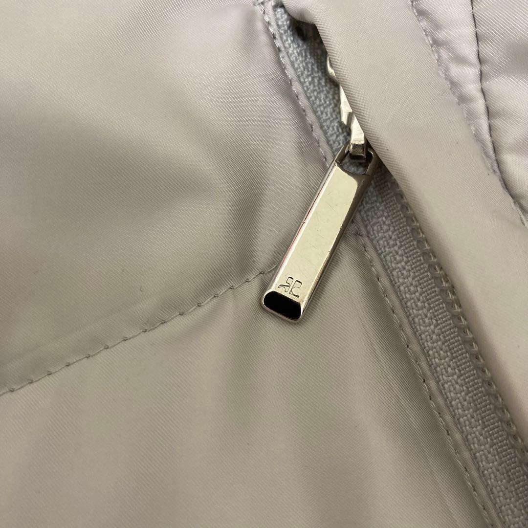 courreges クレージュ　ロゴ入りダウンコート　アウター　シルバー　40