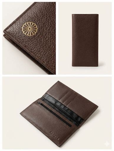 皇居財布　本革　長財布（新品・未使用）皇居東御苑 お土産品