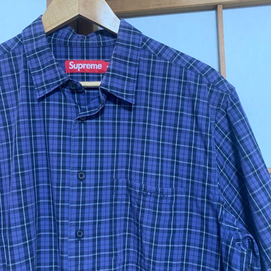 トップス Supreme loose fit mini Plaid shirt M