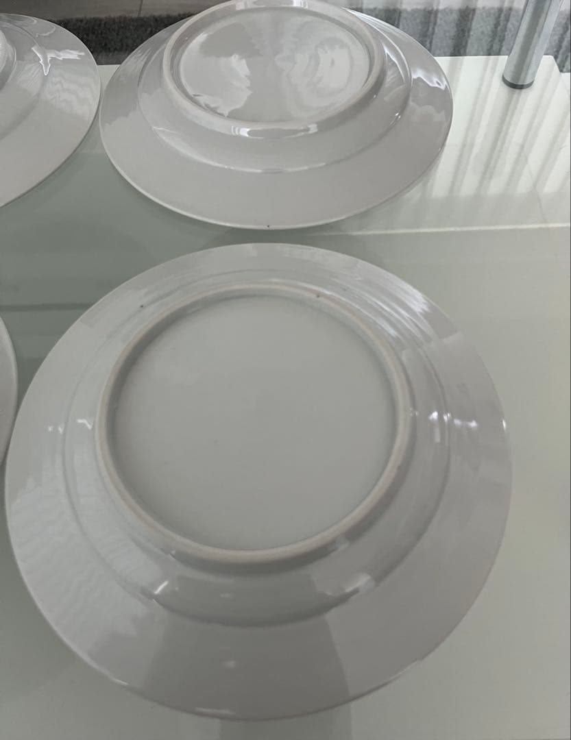 九谷青釜　徳永遊心　色絵花繋ぎ　6寸皿 4枚セット