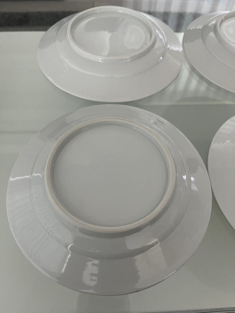 九谷青釜　徳永遊心　色絵花繋ぎ　6寸皿 4枚セット