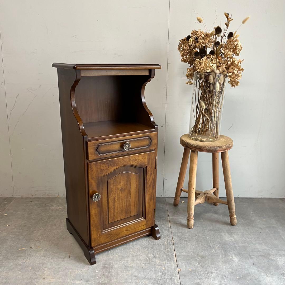 オールド karimoku コロニアル 花台 電話台 昭和レトロ z386