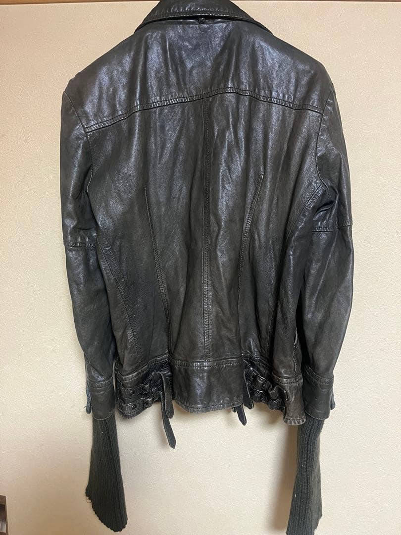 Tough Jeansmith 濃ブラウン レザーライダースジャケット