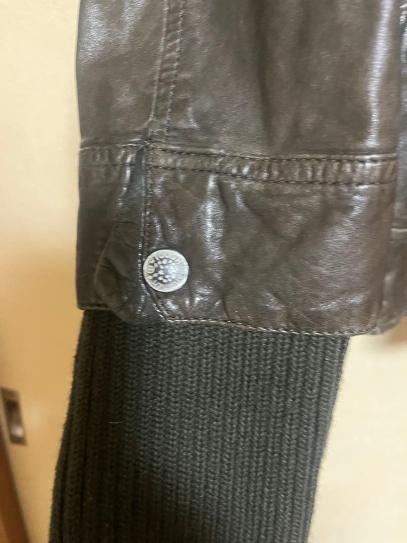 Tough Jeansmith 濃ブラウン レザーライダースジャケット