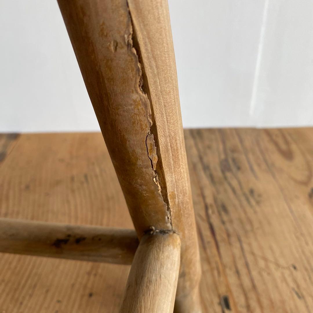 アンティーク スツール 椅子 無垢材 無塗装 シャビー z844