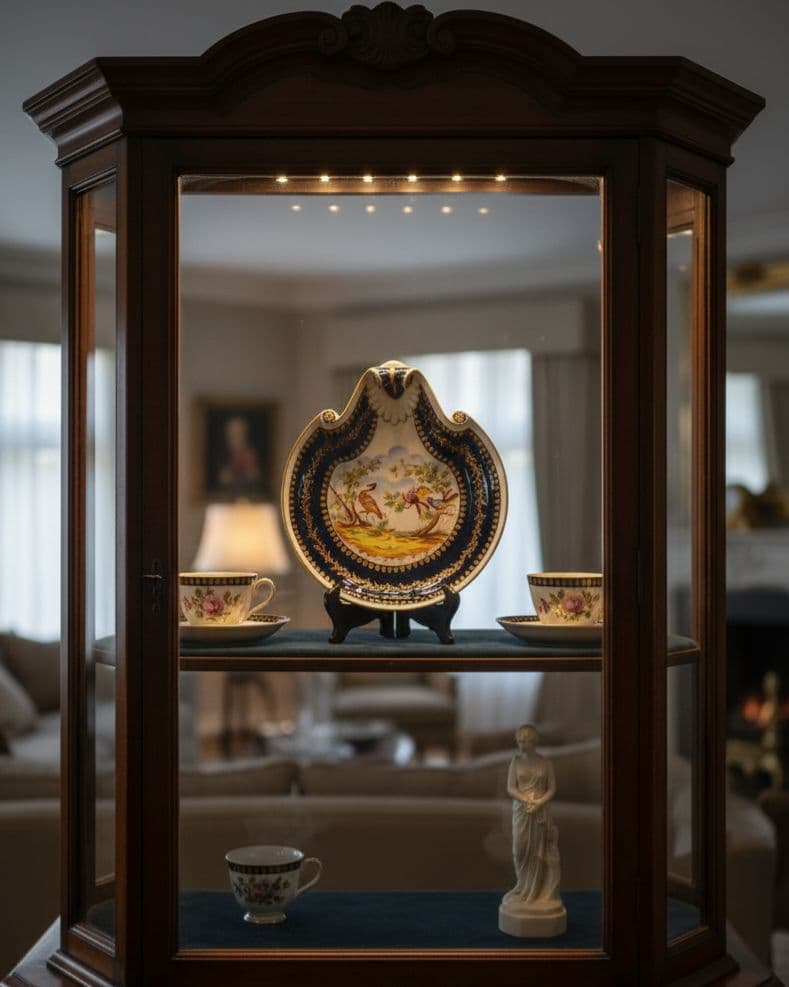 【最高峰】マイセン 特級手書き 飾り皿 コバルト金彩 鳥の絵付 シェル型 1級品