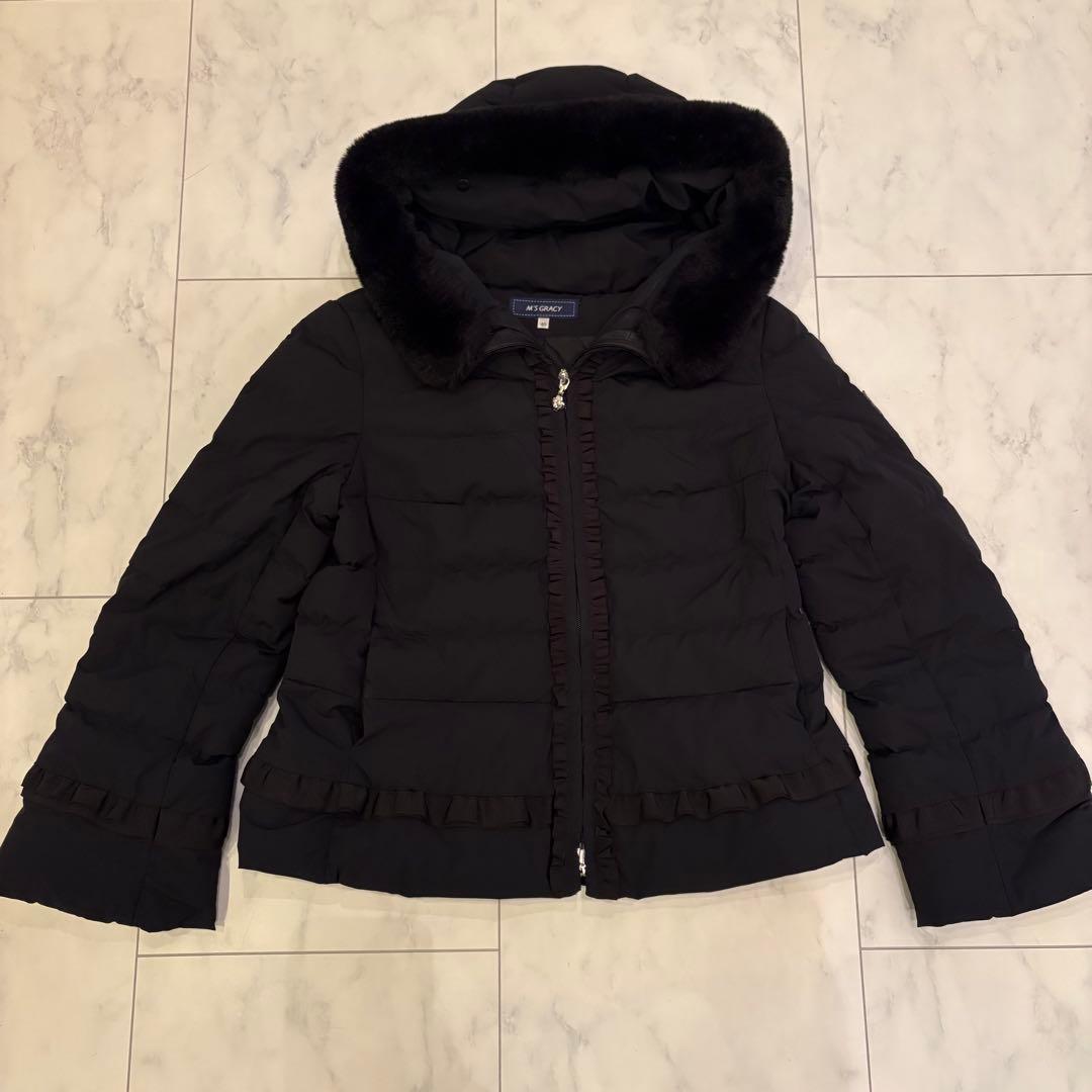 エムズグレイシー ダウン　40 ダブルジップアップ　ブラック