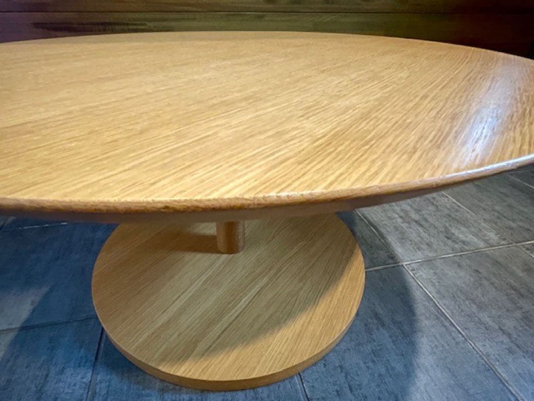 直径引取可　超美品■オーク材 IDC大塚家具 リーベ リビングテーブル/80cm
