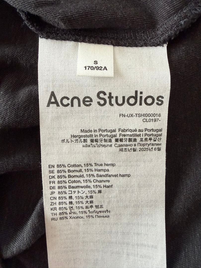 Acne Studios 1996ロゴ　ブラック　グレー ロンTシャツ S
