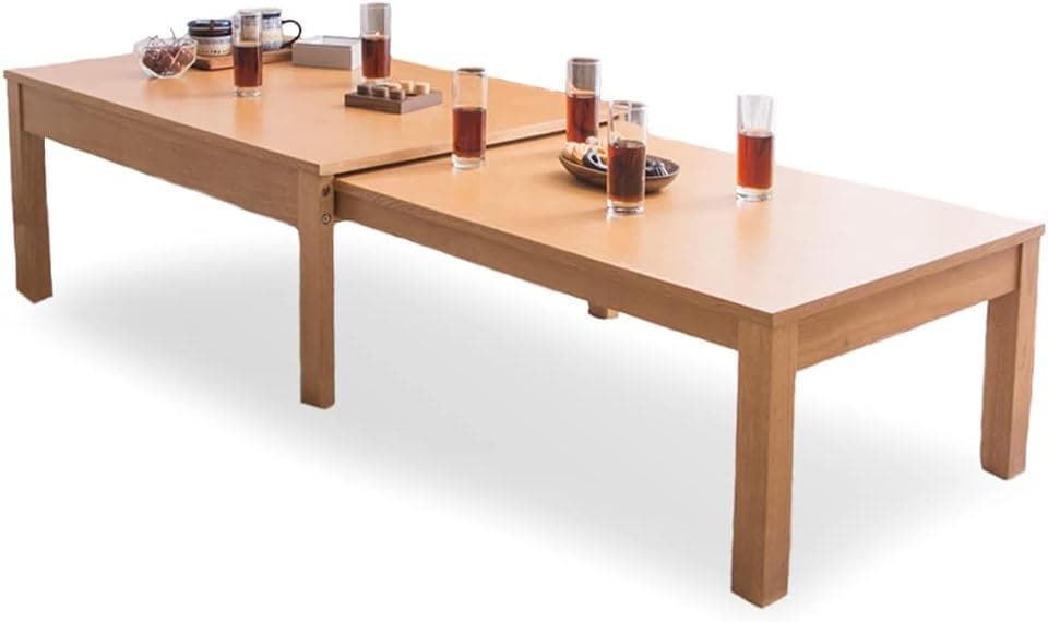 アイリス 伸縮センターテーブル W100-180 ナチュラル