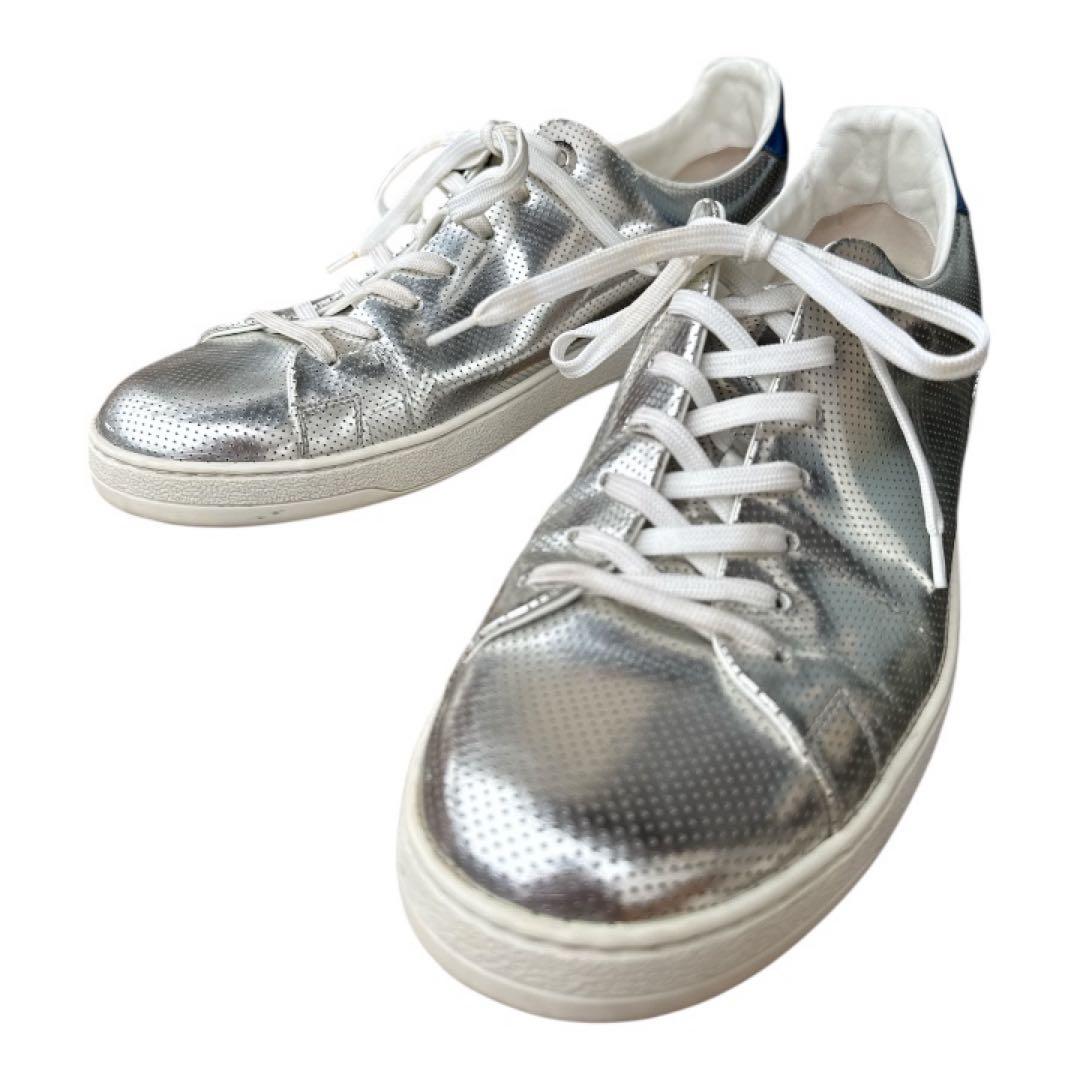 ルイヴィトン　LOUIS VUITTON メタリックシルバー スニーカー　10