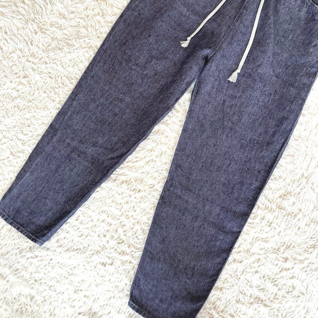 中川政七商店 リネンデニムイージーパンツ インディゴ 麻100% リネン 春夏
