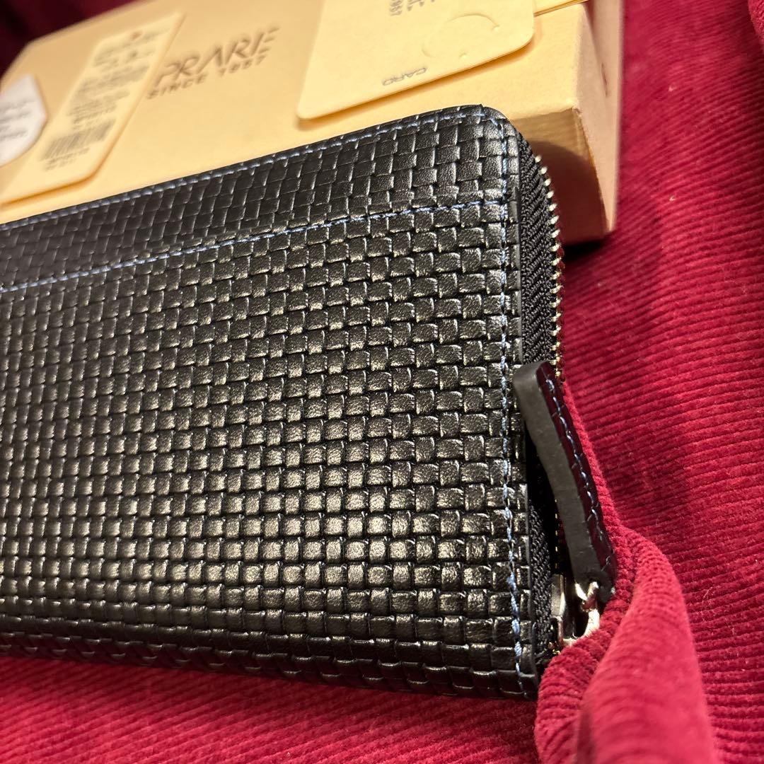 プレリー　ブラック牛革　スコッチガード 長財布 NP18113