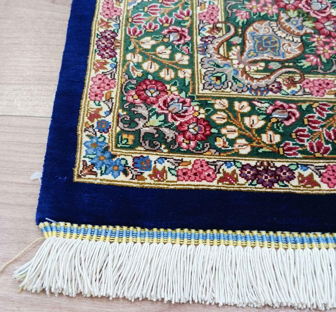 Y3326 ペルシャ絨毯 クム バラティ工房 シルク100% 手織121万ノット