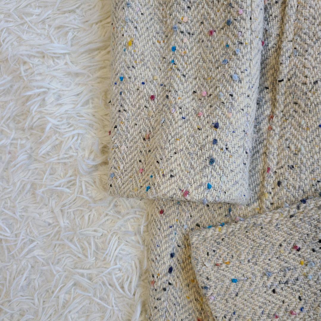 LL✨ポールスミス チェスターコート ダブルブレスト ツイード 裏地派手 リボン