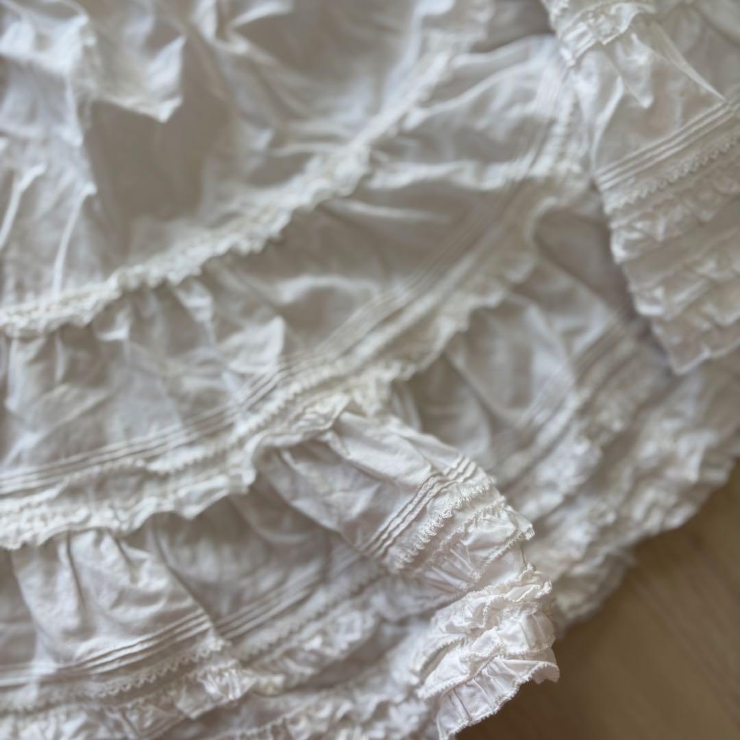 ワンダフルワールド　ピンクハウス　ピコフリルタブリエ　リボン　エプロン