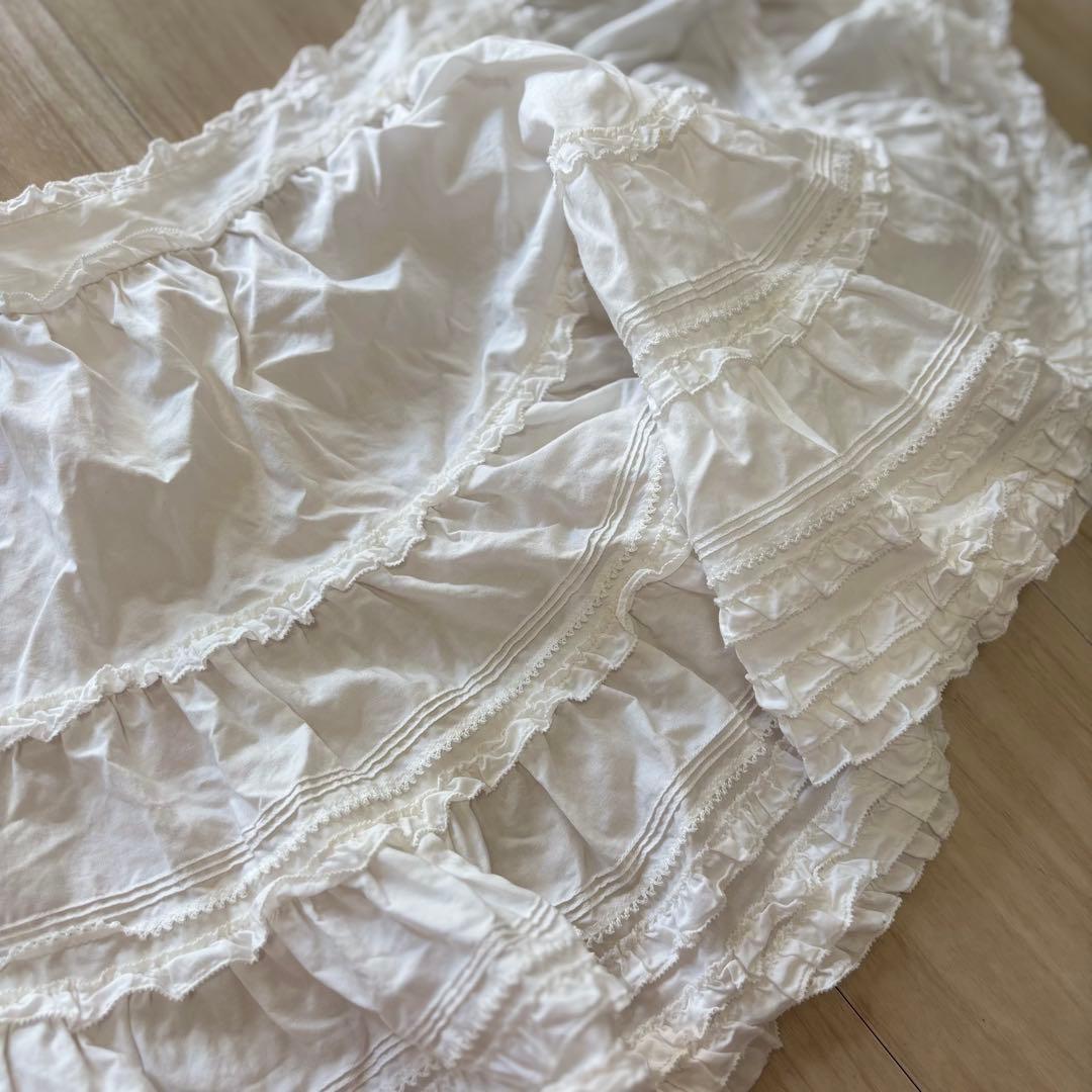 ワンダフルワールド　ピンクハウス　ピコフリルタブリエ　リボン　エプロン