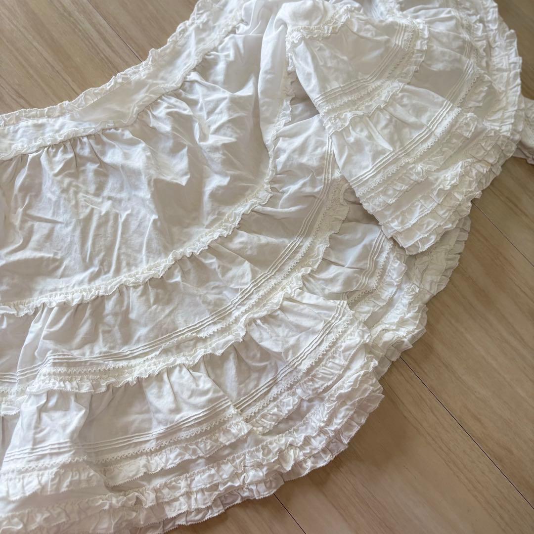 ワンダフルワールド　ピンクハウス　ピコフリルタブリエ　リボン　エプロン