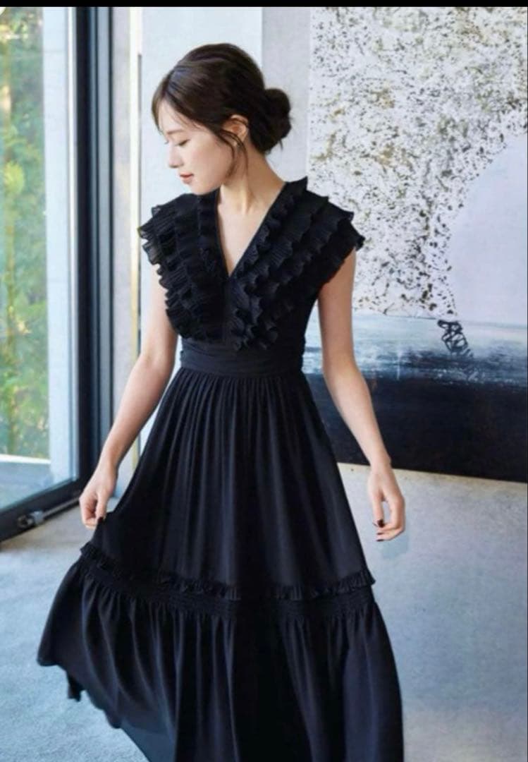 新品laubeblanc Pleats collar Chiffon Dress