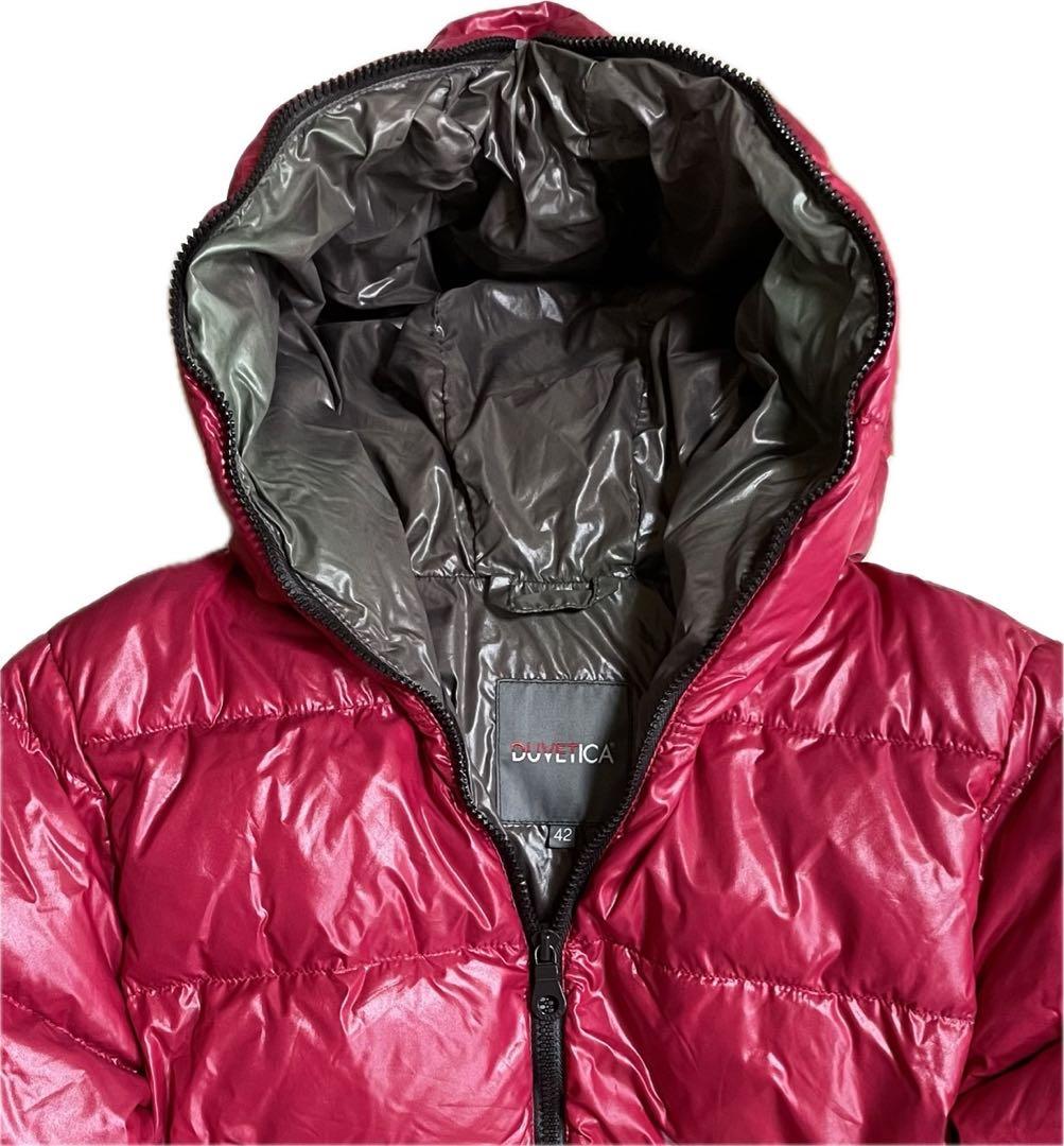 DUVETICA フード付きダウンジャケット 42 赤