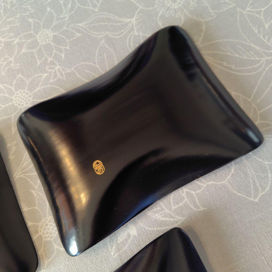 【象彦】銘々皿 5枚組 漆器 金箔 漆塗 専用箱付き