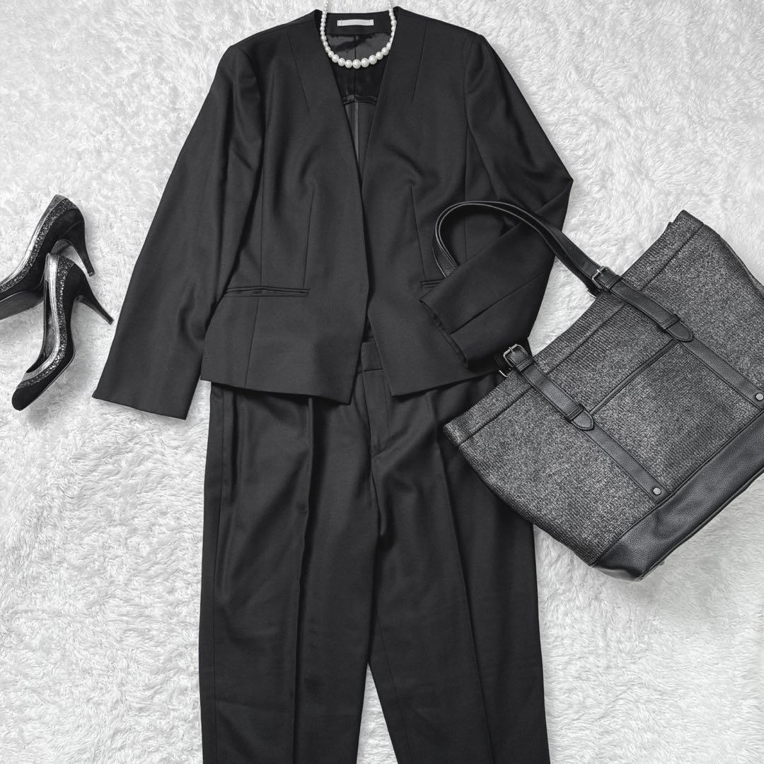 【極美品】LES MUES 大きいサイズ4L 伊ZIGNONEノーカラースーツ