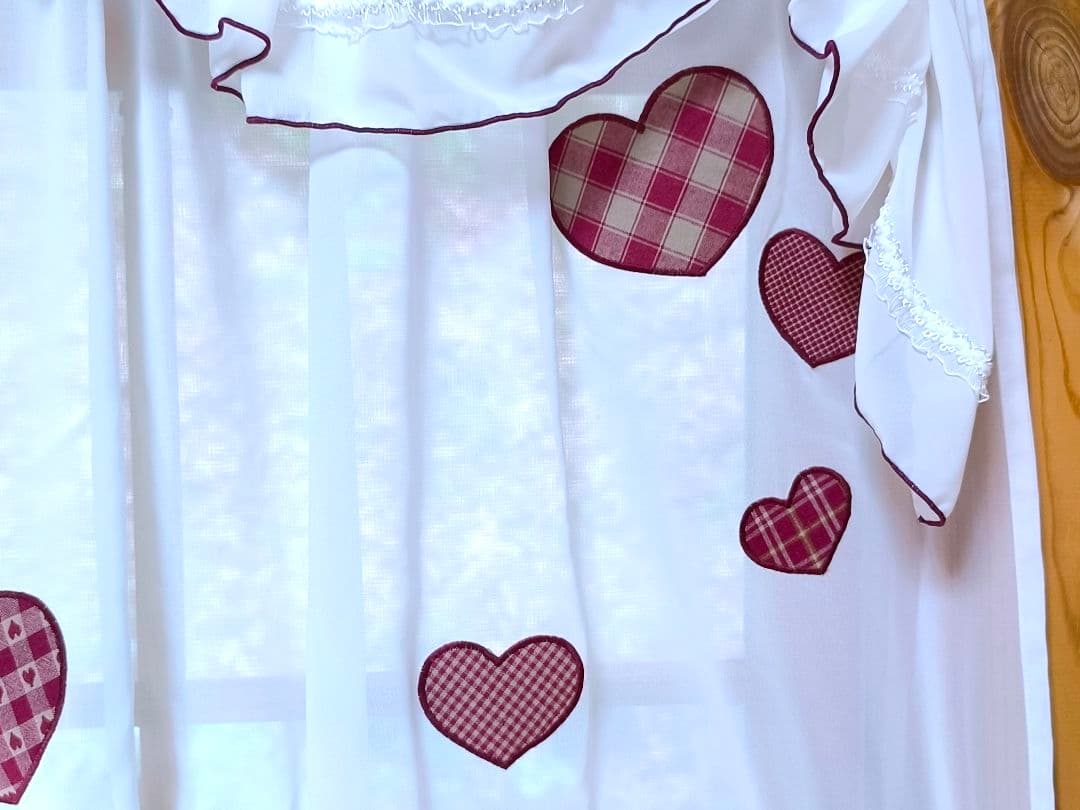 ⭐️アメリカンカントリー雑貨❤ハート♡いっぱい☘️　レースカフェカーテン