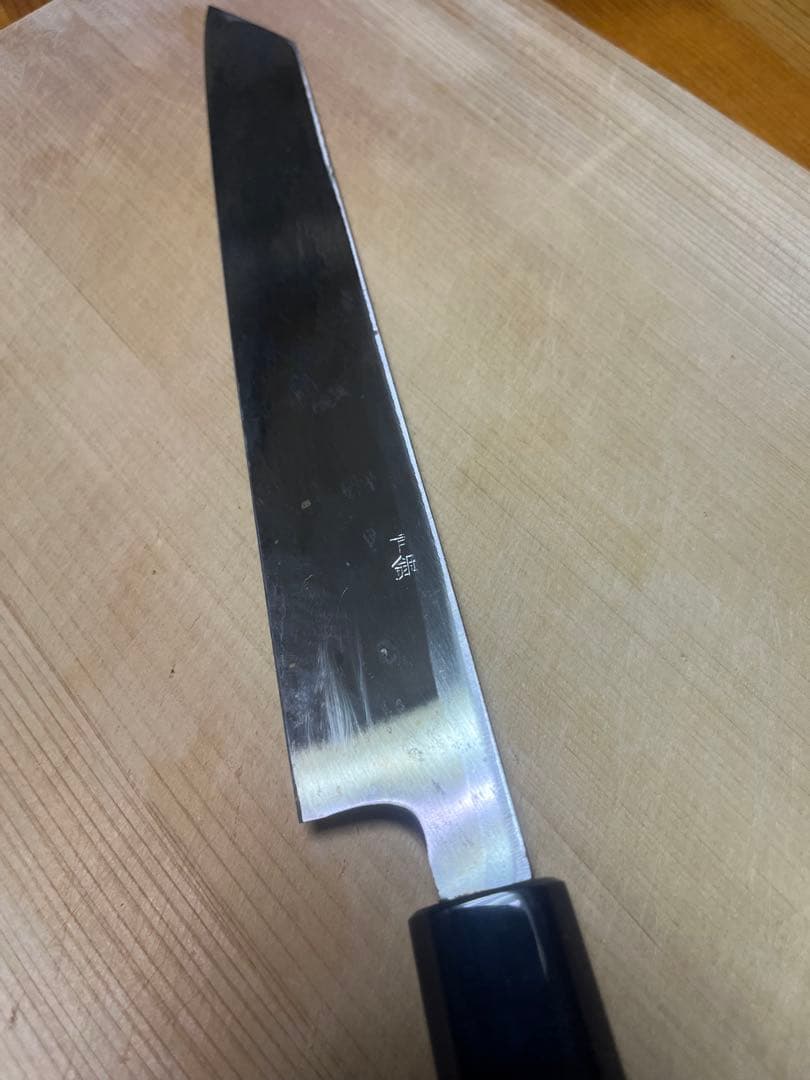 柳刃包丁 鋼製 木製ハンドル