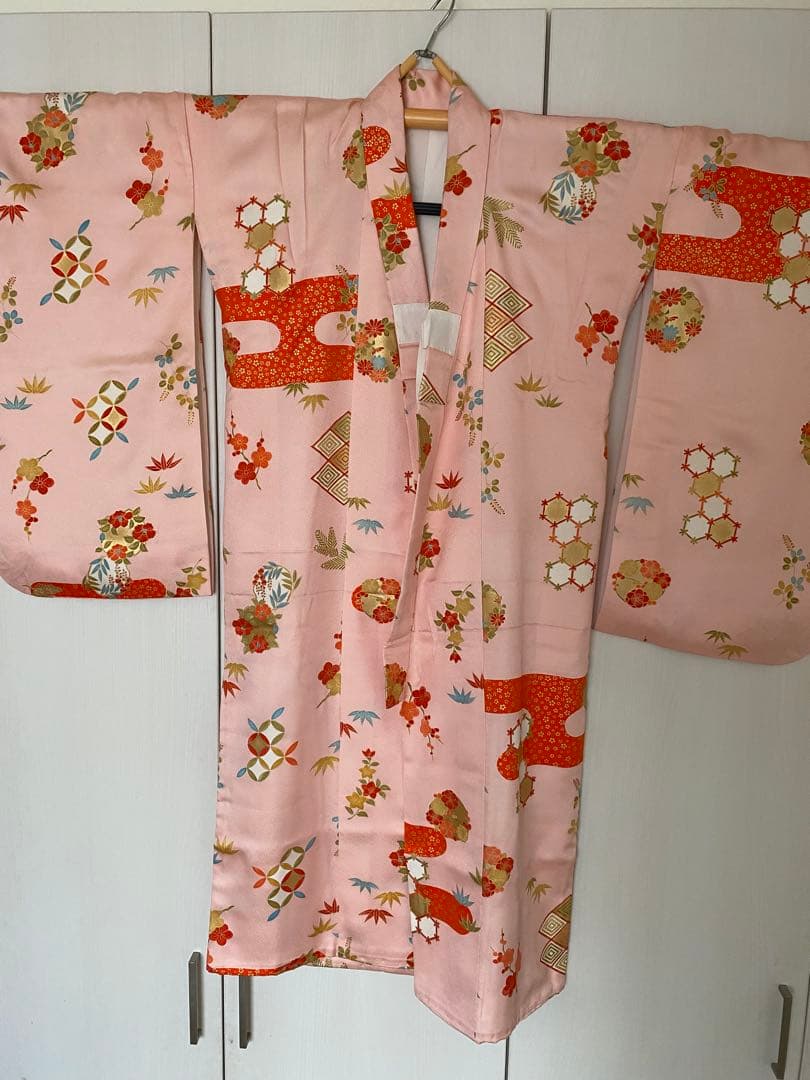 京都　志ま髙　3歳七五三　正絹　綸子地　お着物