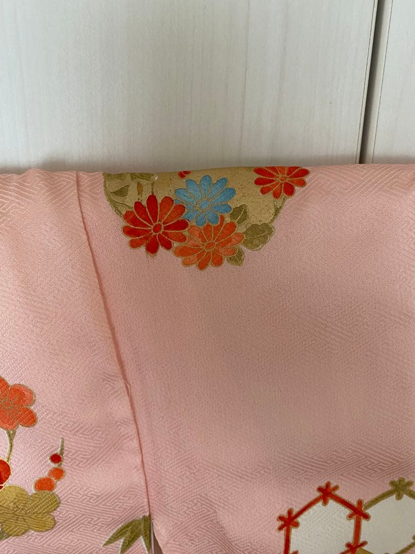 京都　志ま髙　3歳七五三　正絹　綸子地　お着物