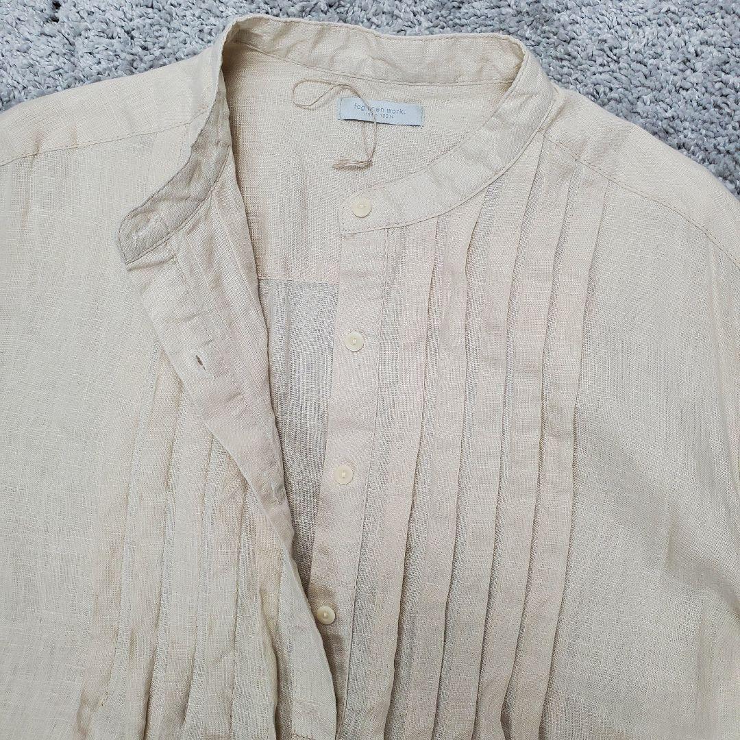 【未使用】フォグリネンワーク リネン バンドカラー ワンピース