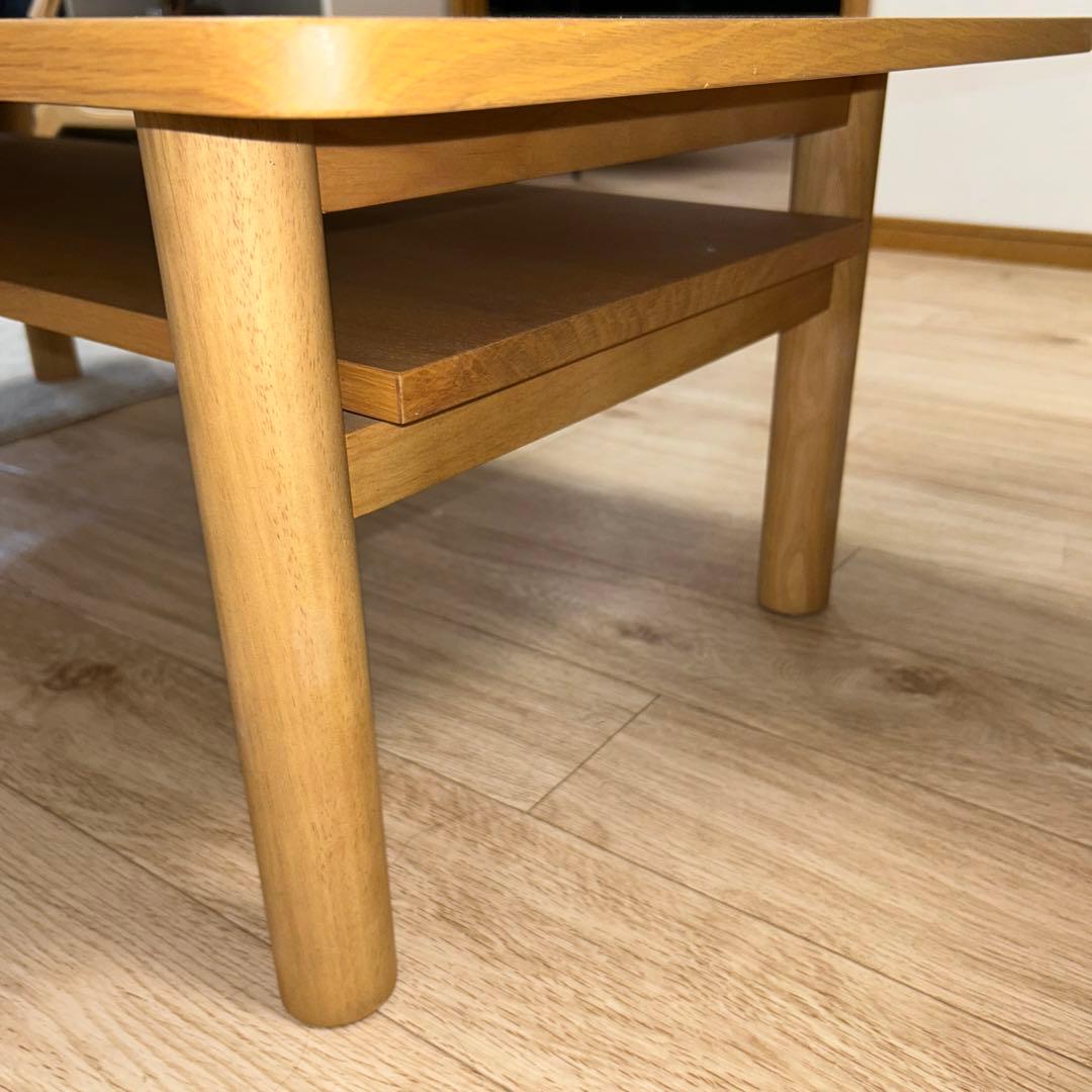 レア【廃番品】MUJI無印良品★ローテーブル センターテーブル★棚板付きオーク材