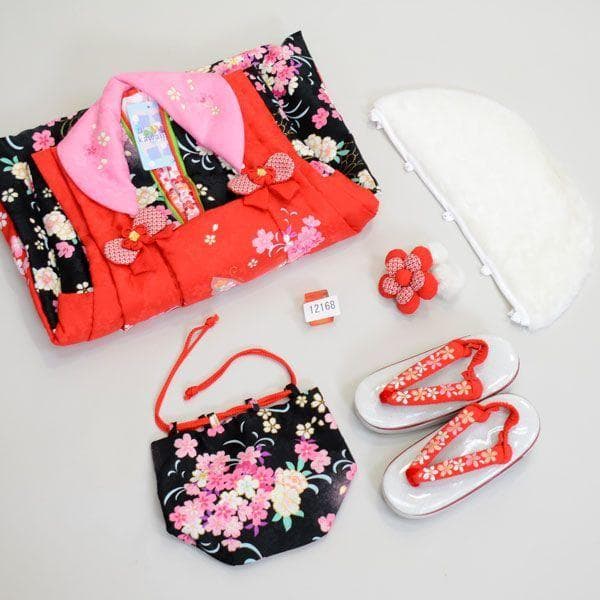 七五三 三歳 女児 被布着物フルセット kawaiina 半衿 ファー付