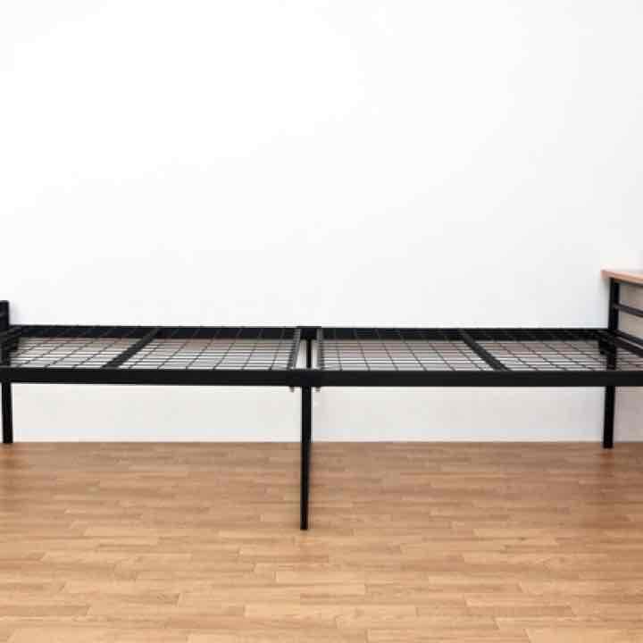 棚付きパイプベッド　BK/