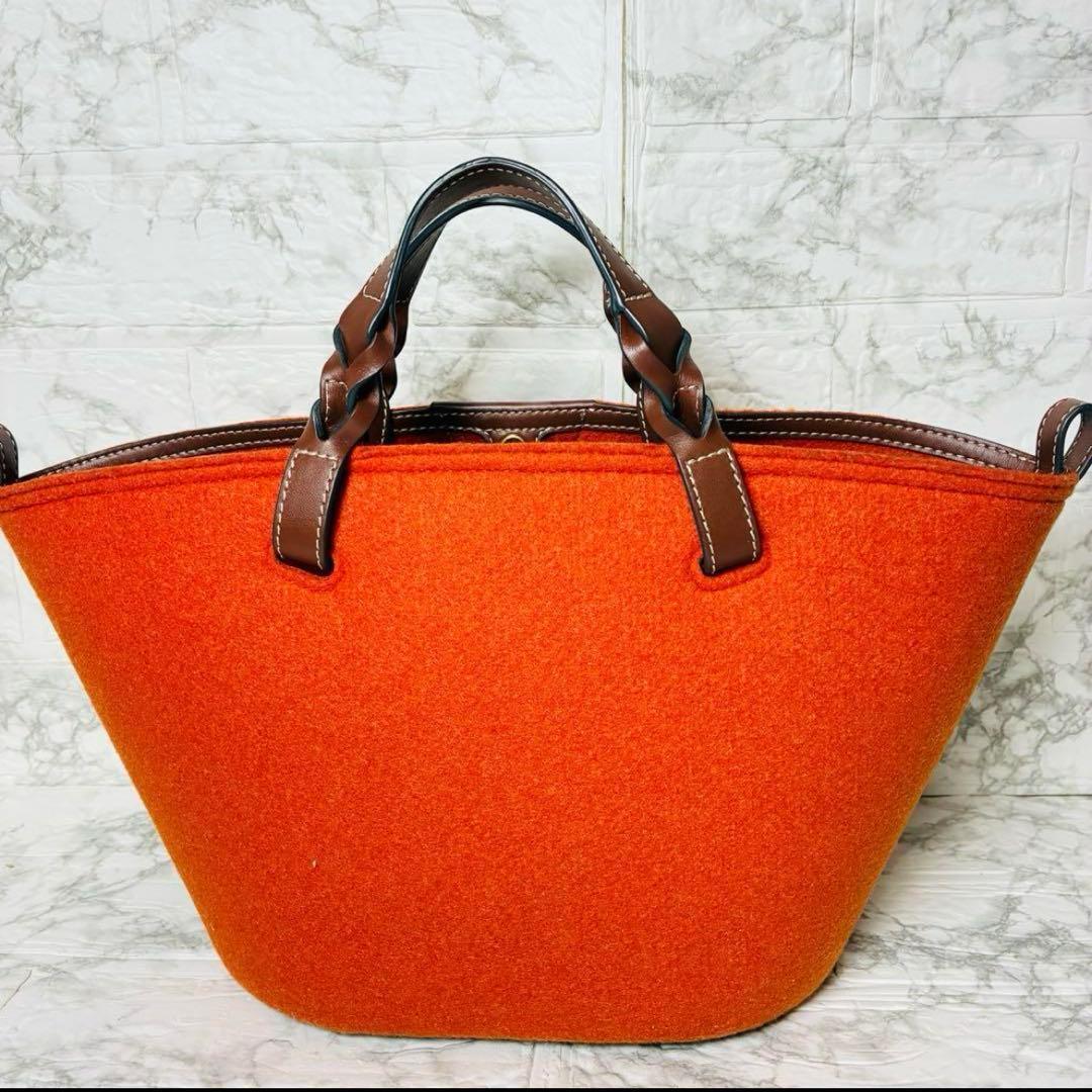 ★ 美品　アニヤハインドマーチ　アイズ　フェルトトートバッグ　ハンド　レザー