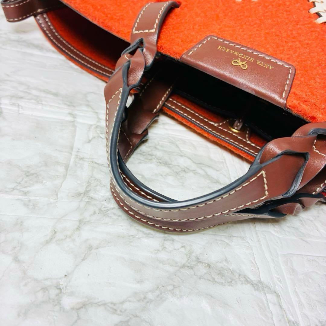 ★ 美品　アニヤハインドマーチ　アイズ　フェルトトートバッグ　ハンド　レザー