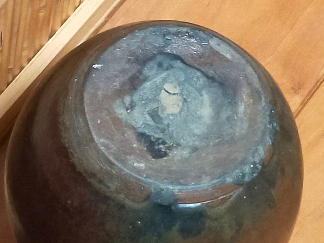 ♥古丹波　瓢形　花器　花瓶　花入れ　桐箱付き　骨董品　古玩