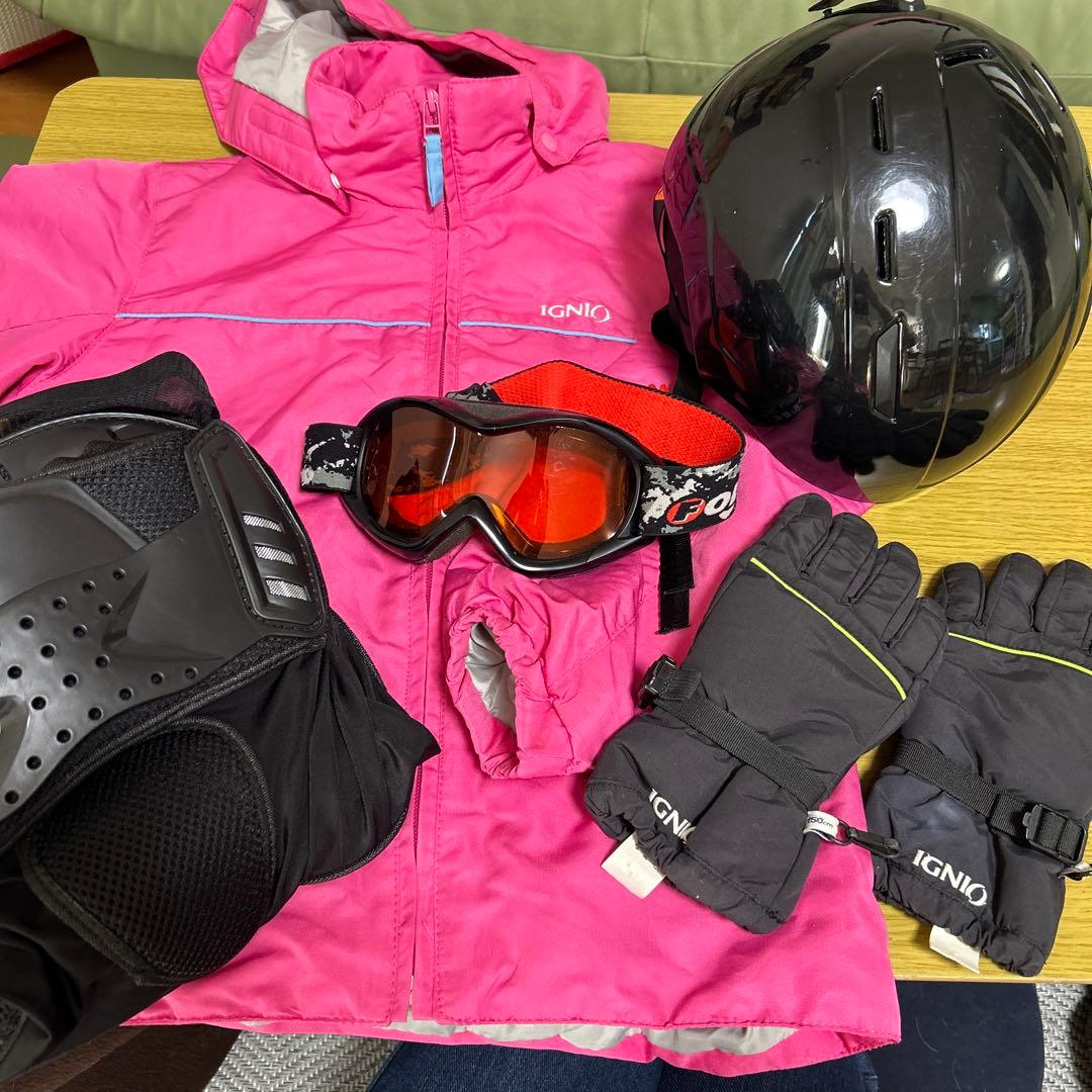 120 130cmスキー板 2 22から24ブーツ2 ストック、靴 他7点セット