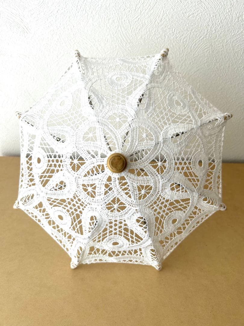 nazna①★4本★ホワイトレースのアンブレラ傘のオブジェレース傘白レース