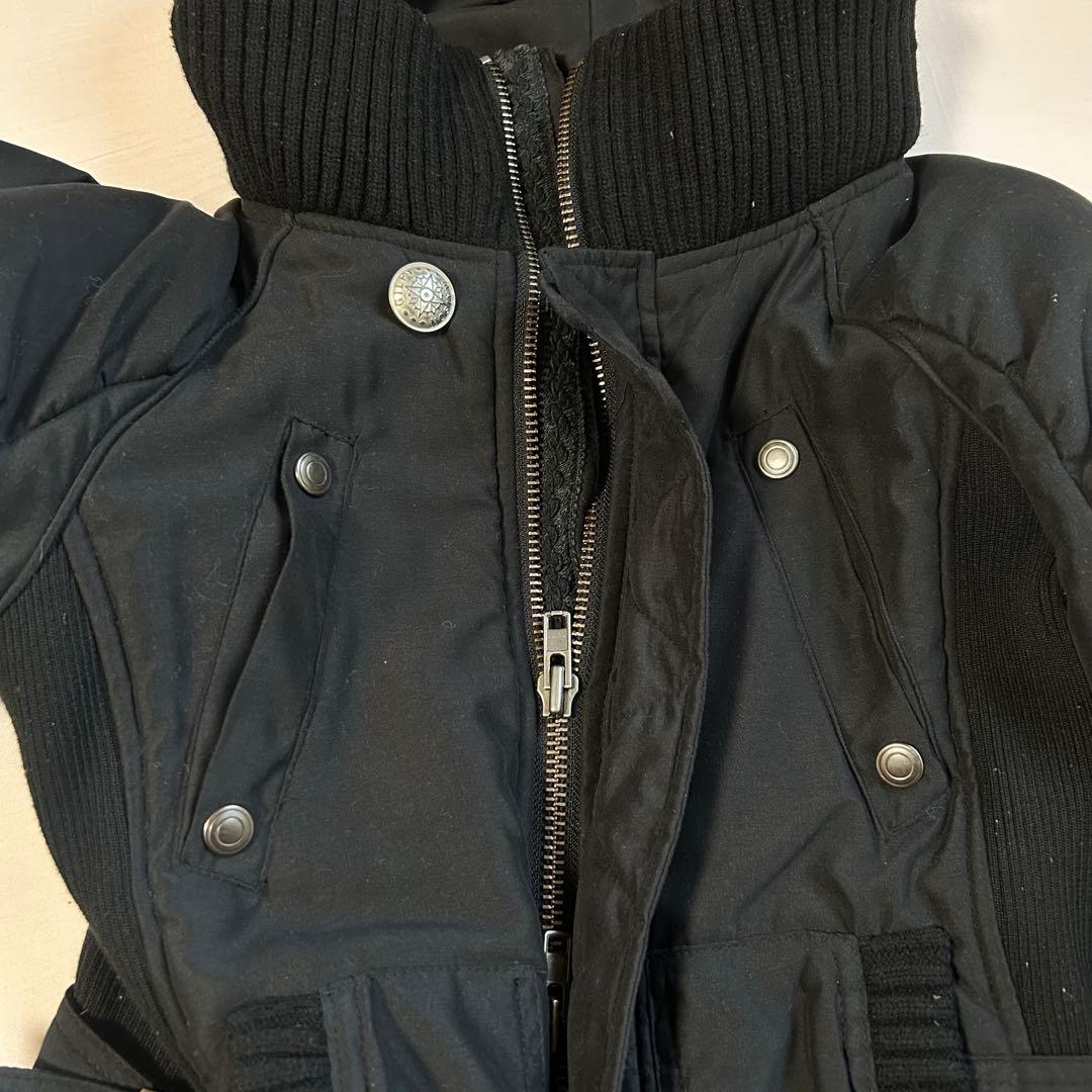 フード付きブラックミリタリージャケットy2k archive