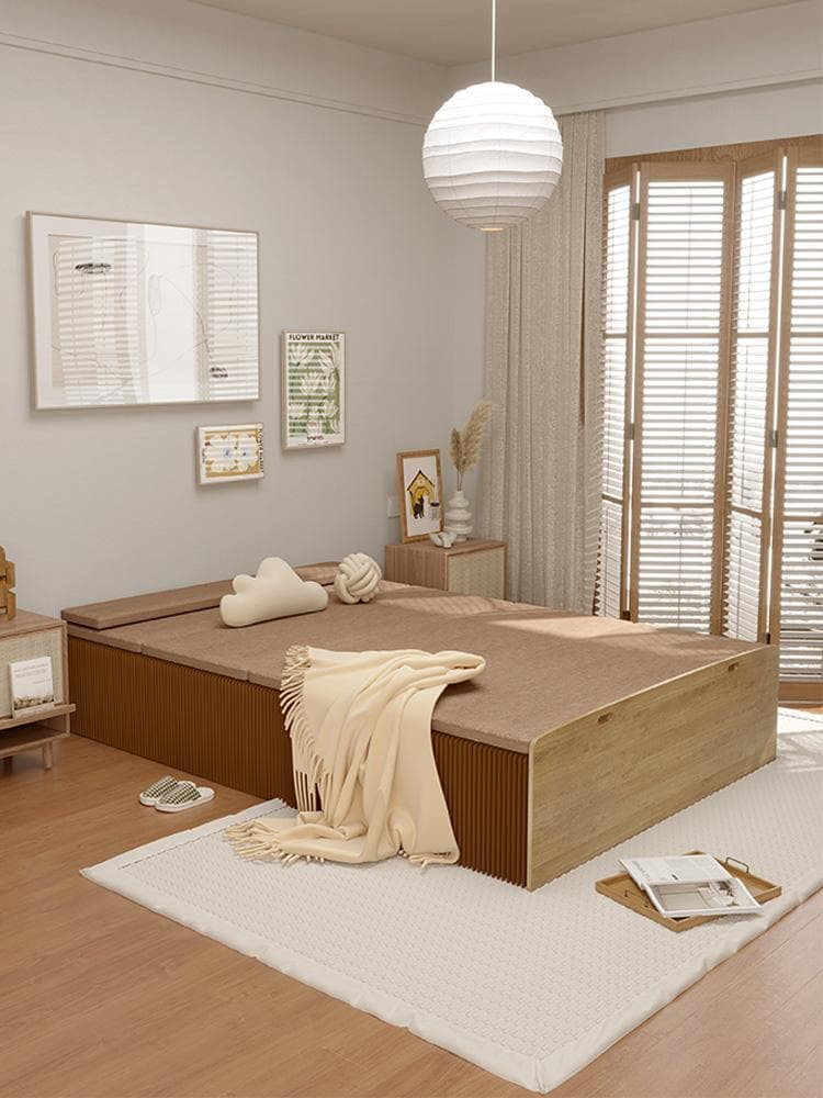 ペーパー折りたたみベッド幅80㎝高さ16㎝組立不要 マットレス付き 一人暮らし