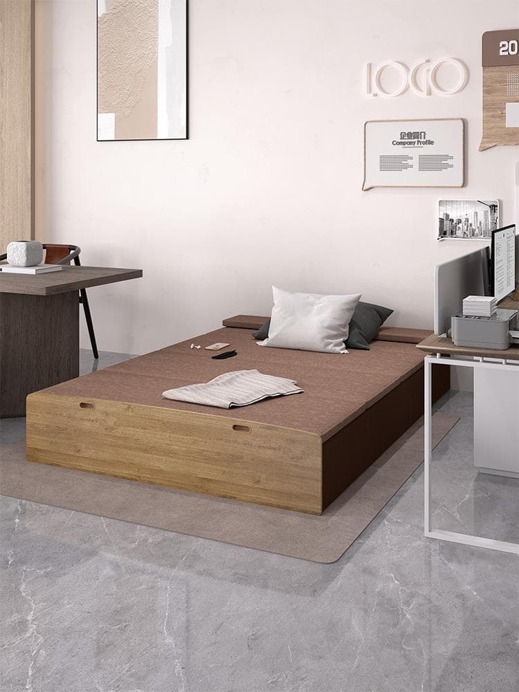 ペーパー折りたたみベッド幅80㎝高さ16㎝組立不要 マットレス付き 一人暮らし