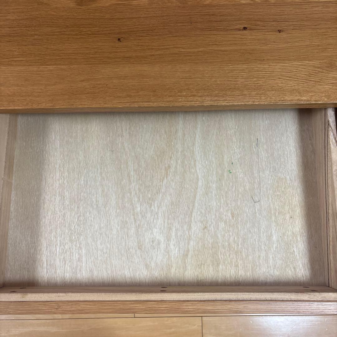 無印良品　無垢材デスク　引出し付き　オーク材　学習机