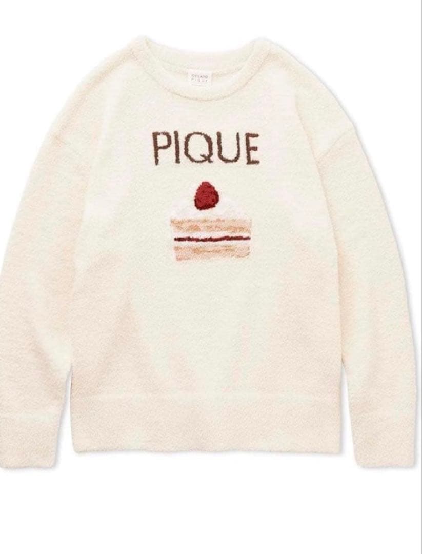 ジェラートピケ ♡ ベビモコ ケーキ柄 ジャガードプルオーバー オフホワイト新品