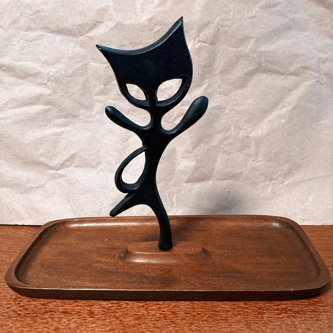 馬場忠寛　南部鉄器　猫のトレイ　昭和モダン　ヴィンテージ　アンティーク70s