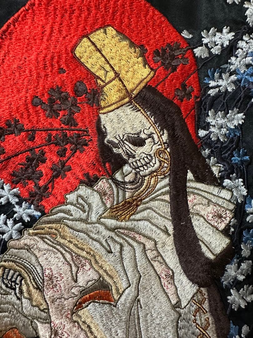 【未使用・美品】花旅楽団 スカジャン SSJ-002 白拍子 髑髏 リバーシブル