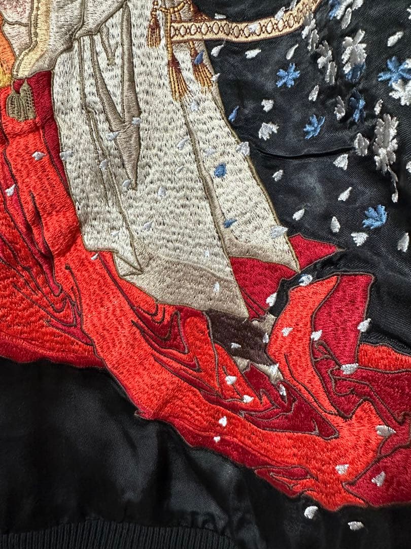 【未使用・美品】花旅楽団 スカジャン SSJ-002 白拍子 髑髏 リバーシブル