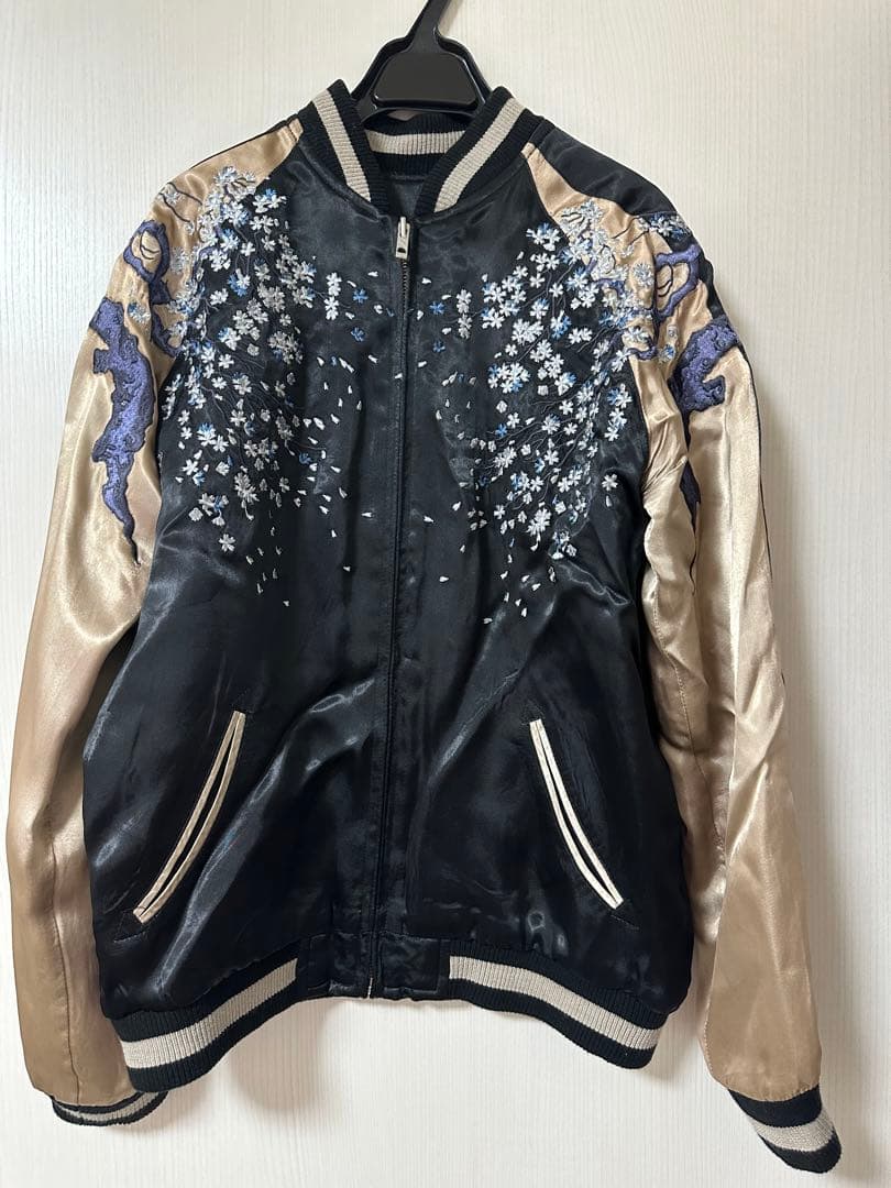 【未使用・美品】花旅楽団 スカジャン SSJ-002 白拍子 髑髏 リバーシブル