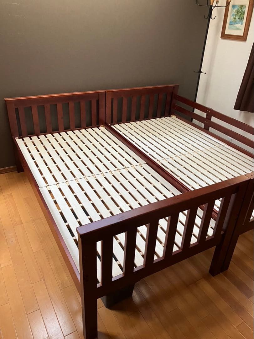 【引取限定】シングルベッド×2・キングサイズベッド・2段ベッド（使い方3通り）