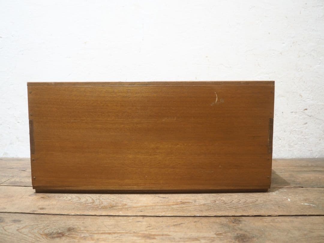 1238 ヴィンテージ　蓋付の古い木箱　ケース　ボックス　トランク　レトロ　収納